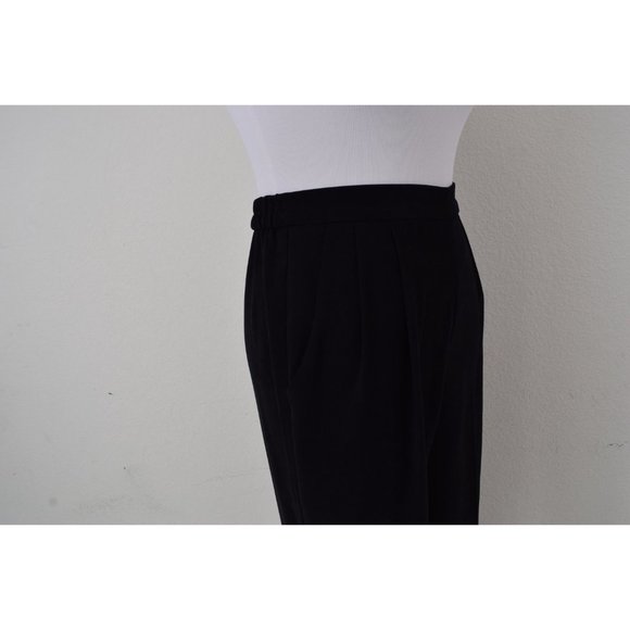 Vintage 80s Black Pleated Polyester/Spandex pants size 6P | 24-30 waist - Picture 6 of 9